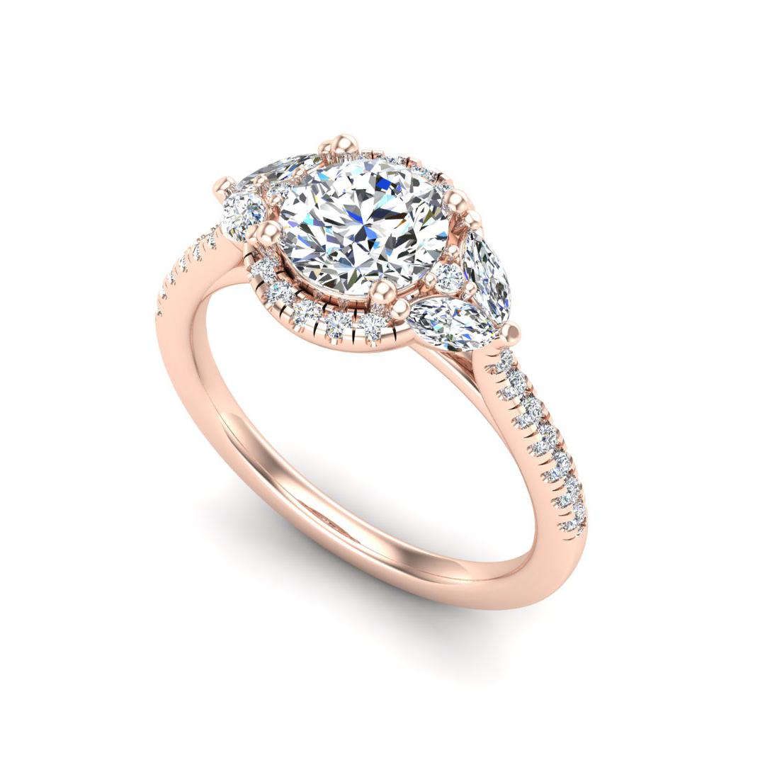 Dahlia Halo Engagement Ring